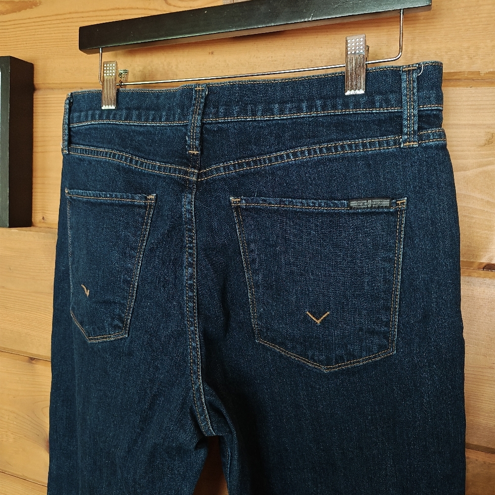 Hudson Noa Mid Rise Straight Raw Hem Crop In Giana Dark Jean Boho Sz 30(32) X25" - Picture 9 of 13